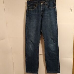 Vtg Y2K Levi Levi's 501 Button Fly Raw Hem Cotton Jeans Denim 32 X 35